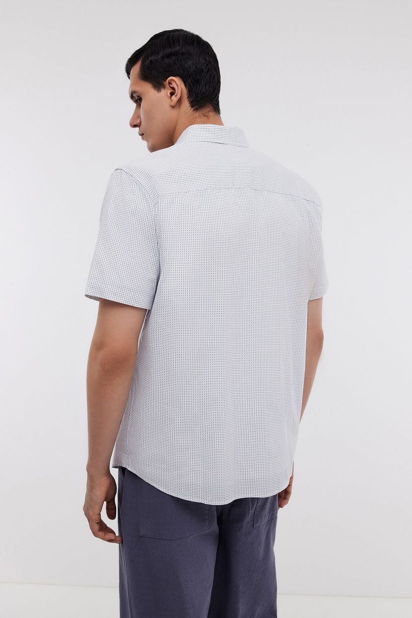 Рубашка из хлопка с принтом (арт. BAON B6824006), размер XXL, цвет белый Рубашка из хлопка с принтом (арт. BAON B6824006) - фото 3