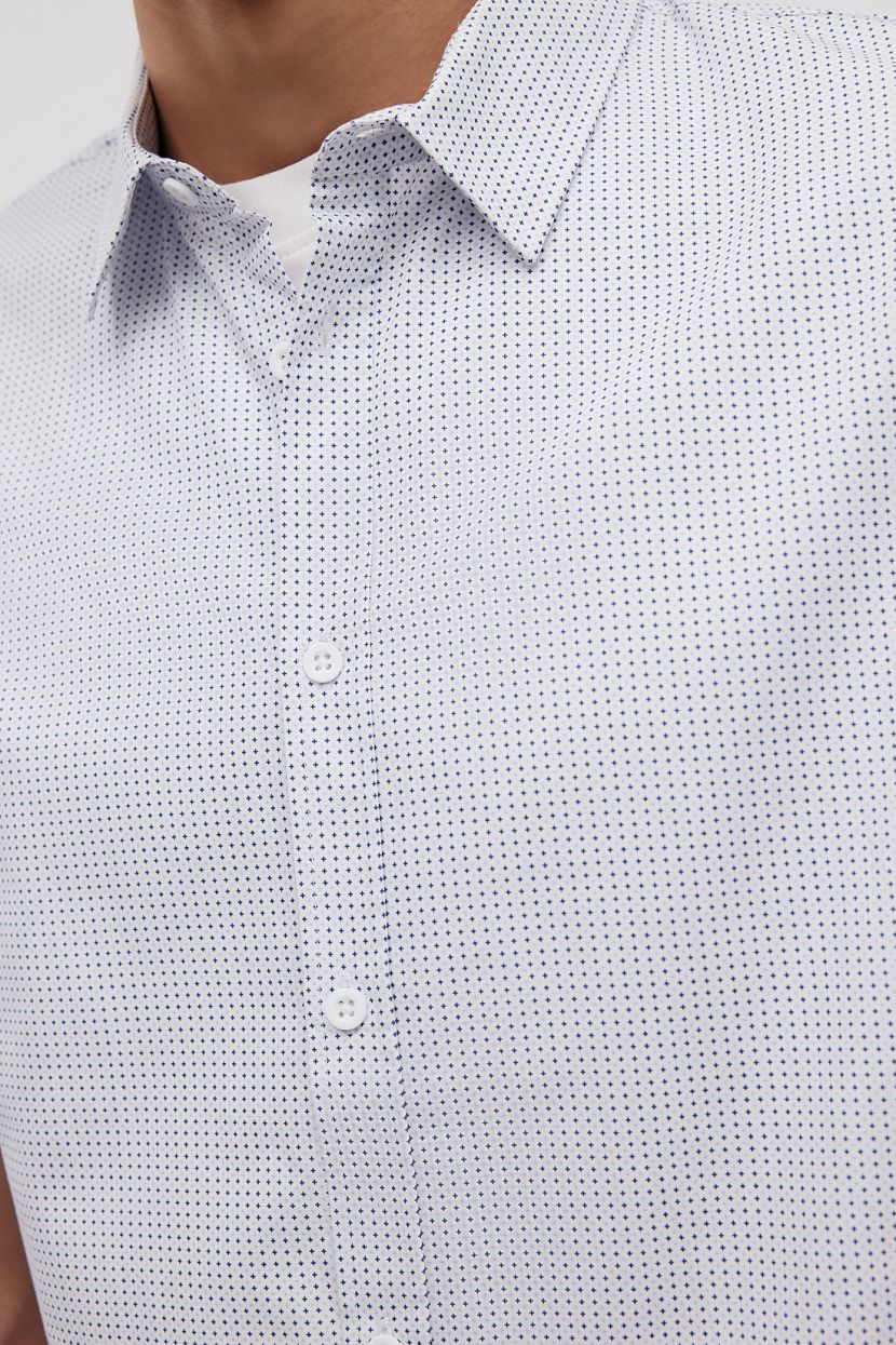 Рубашка из хлопка с принтом (арт. BAON B6824006), размер XXL, цвет белый Рубашка из хлопка с принтом (арт. BAON B6824006) - фото 5