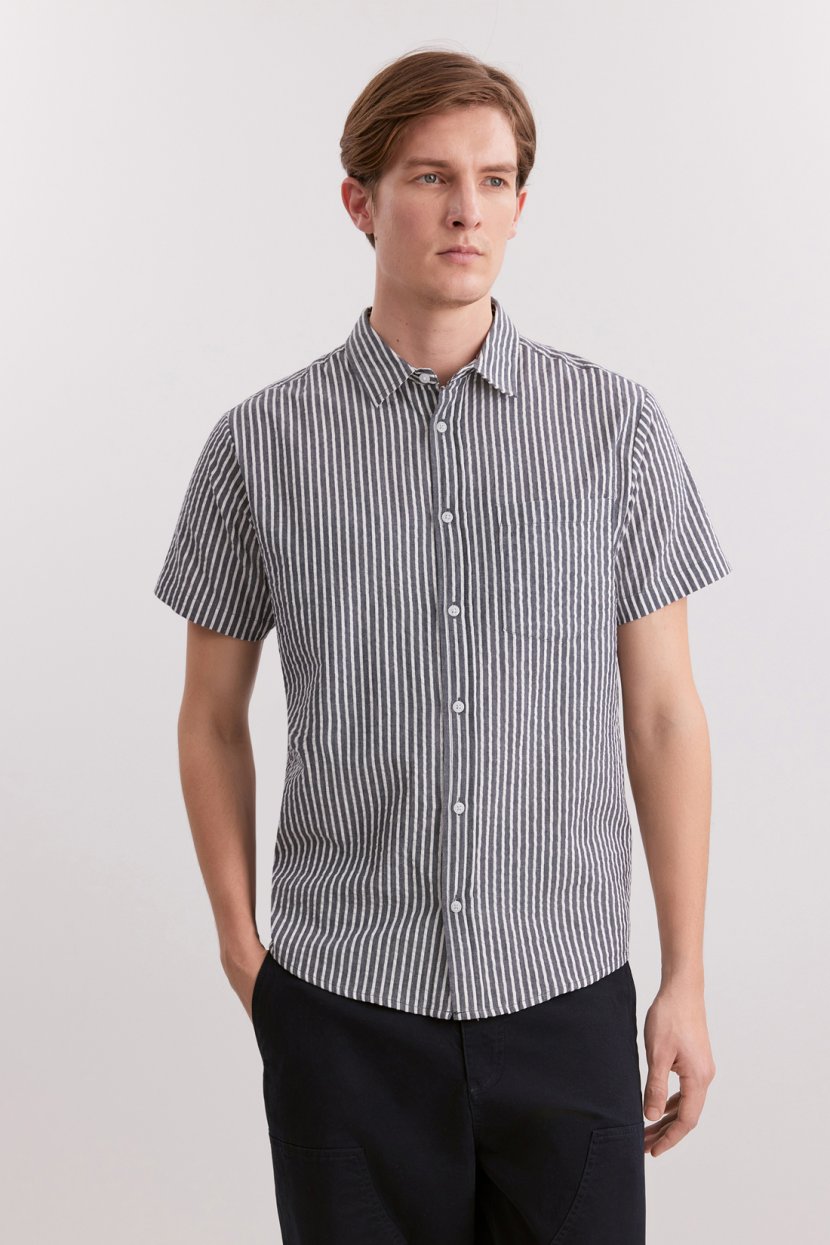 Рубашка из 100% хлопка, 3XL, WHITE-ASPHALT STRIPED