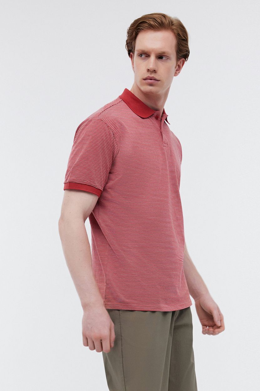 Трикотажное поло в полоску 3XL DARK RED STRIPED 2559₽