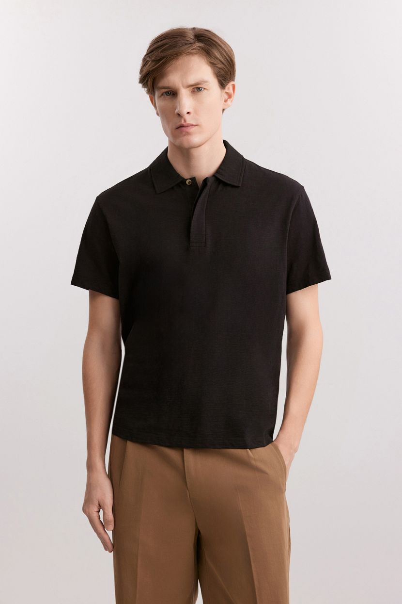 Поло из 100 хлопка 3XL черный 2639₽