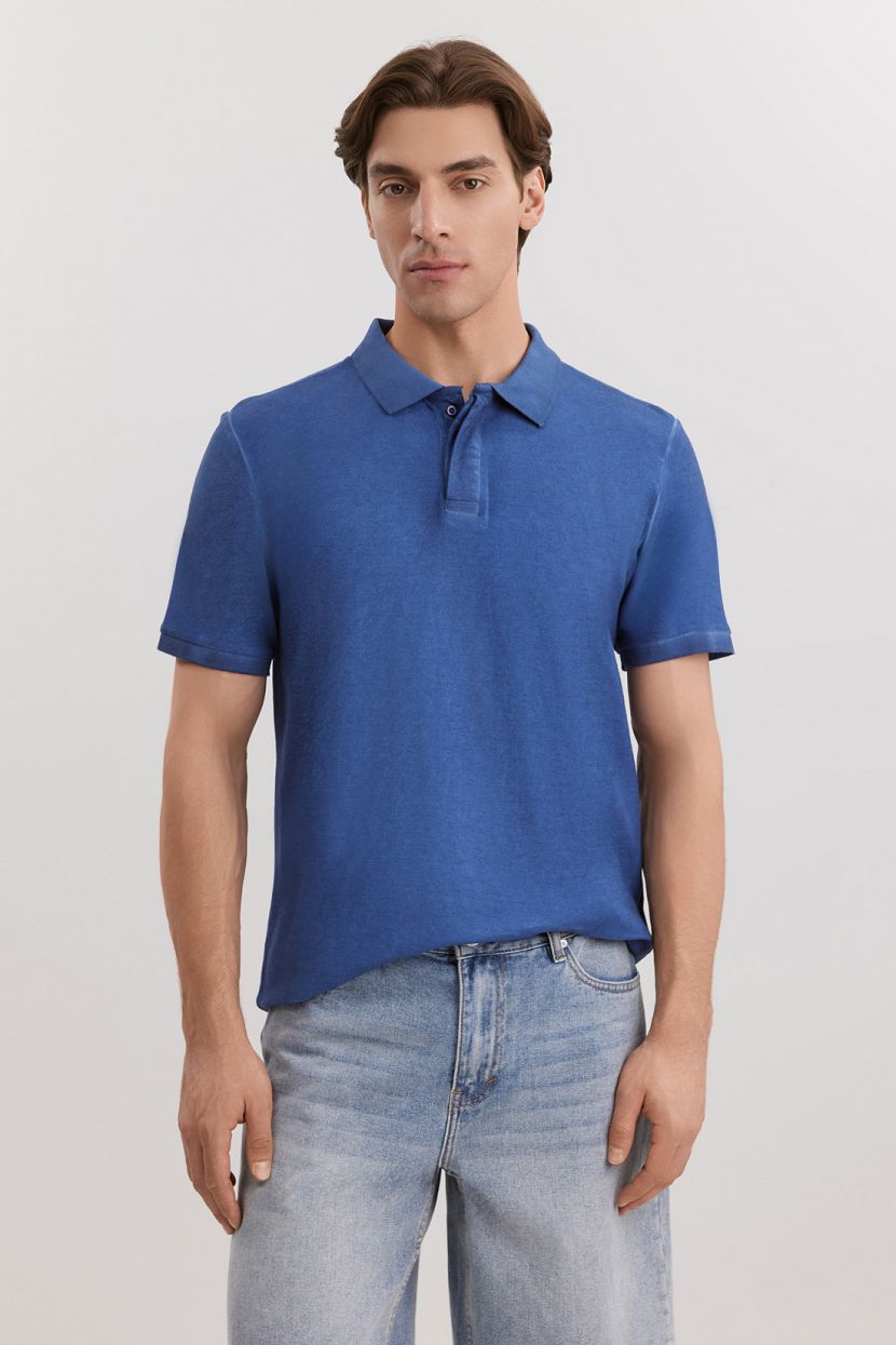 Поло из 100 хлопкового пике 3XL синий 2999₽