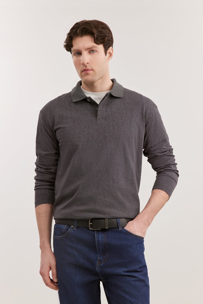 Хлопковое поло с длинным рукавом 5599₽