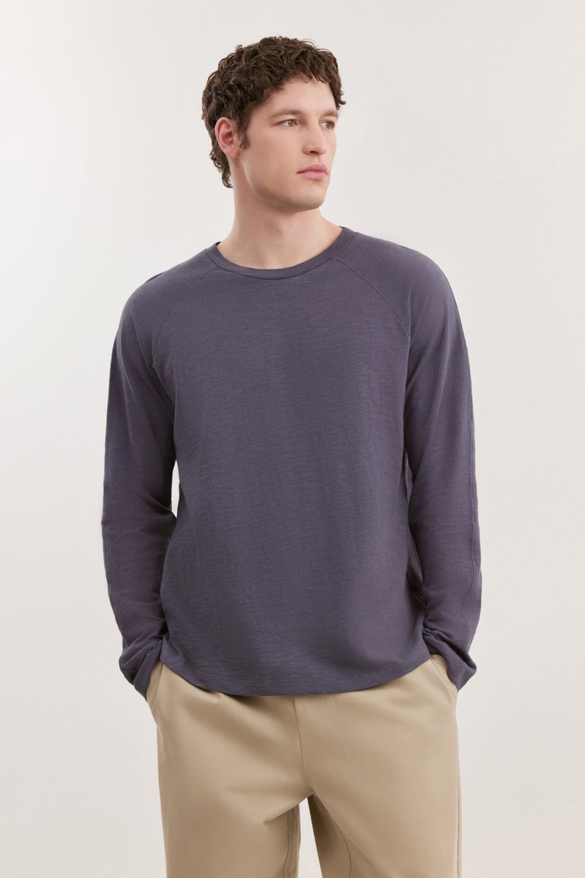 Лонгслив из хлопкового слаб-джерси