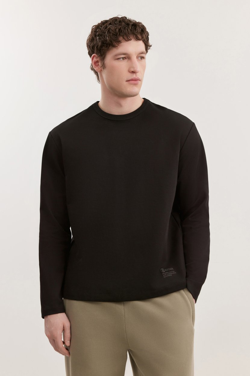 Лонгслив из хлопкового интерлока