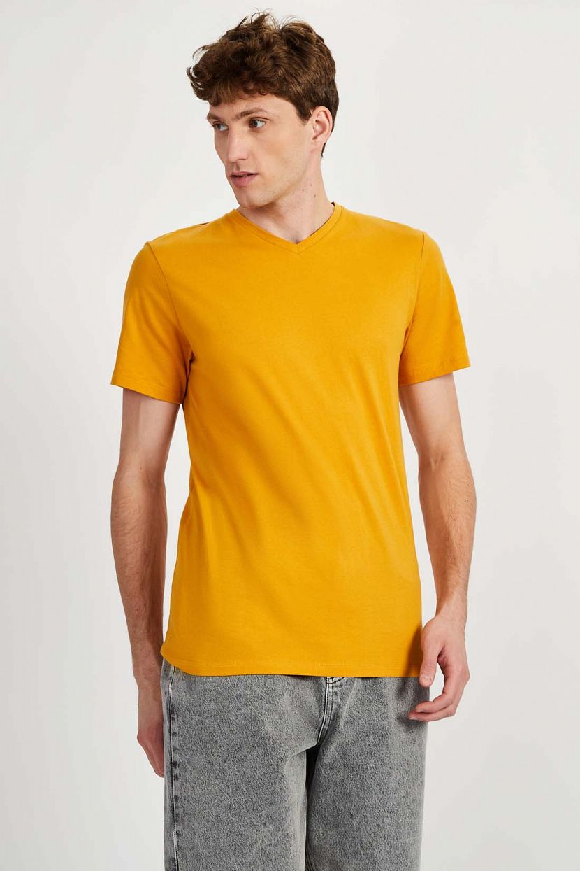 Базовая футболка с V-вырезом REGULAR FIT, XXL, оранжевый