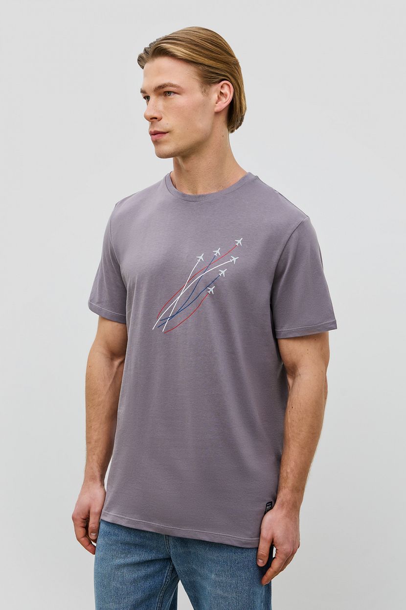 BAON Футболка с принтом, 3XL, серый