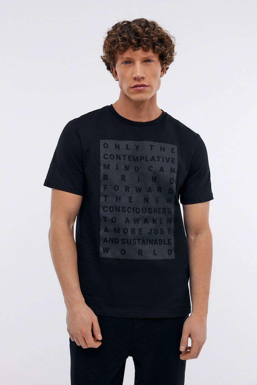 Футболка из хлопкового джерси с принтом