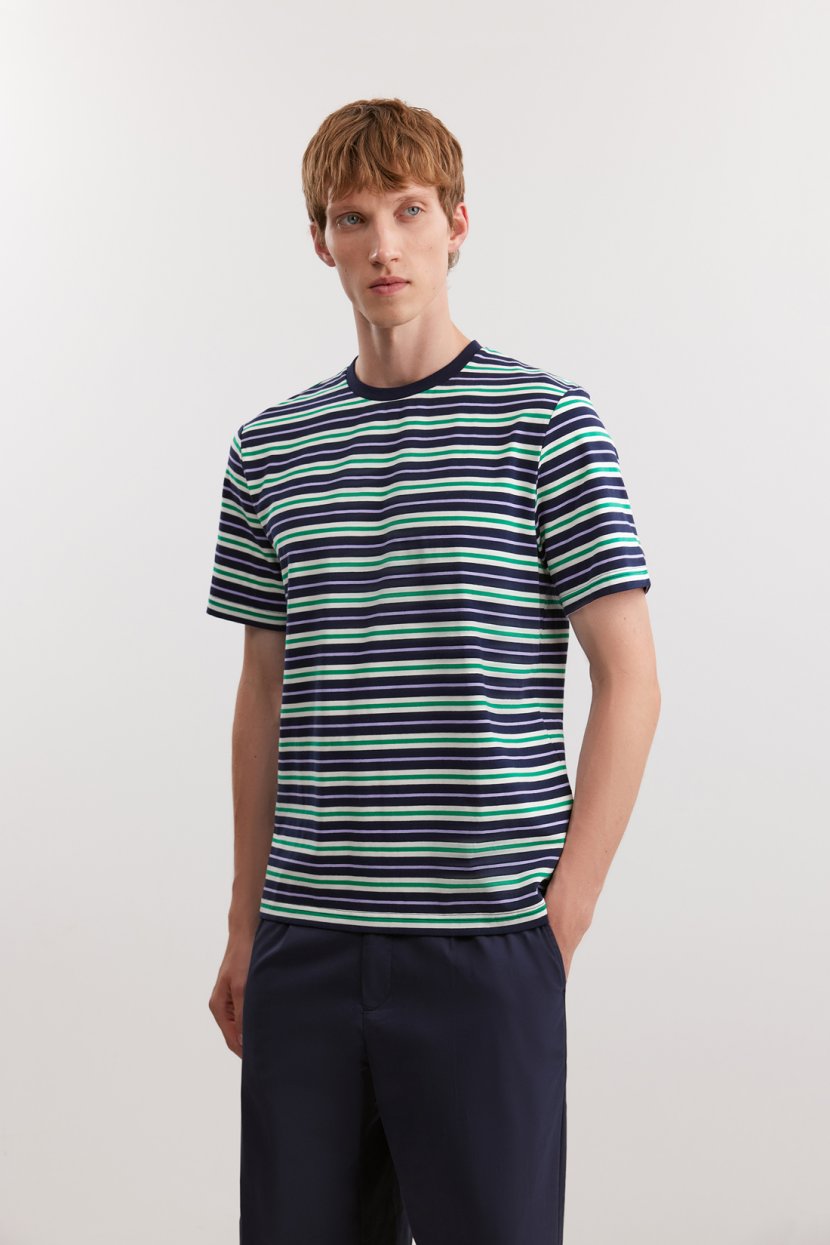 Футболка из хлопкового джерси в полоску