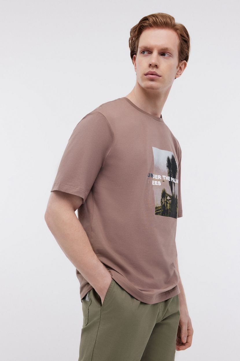 Футболка из джерси с фотопринтом в ретро стиле