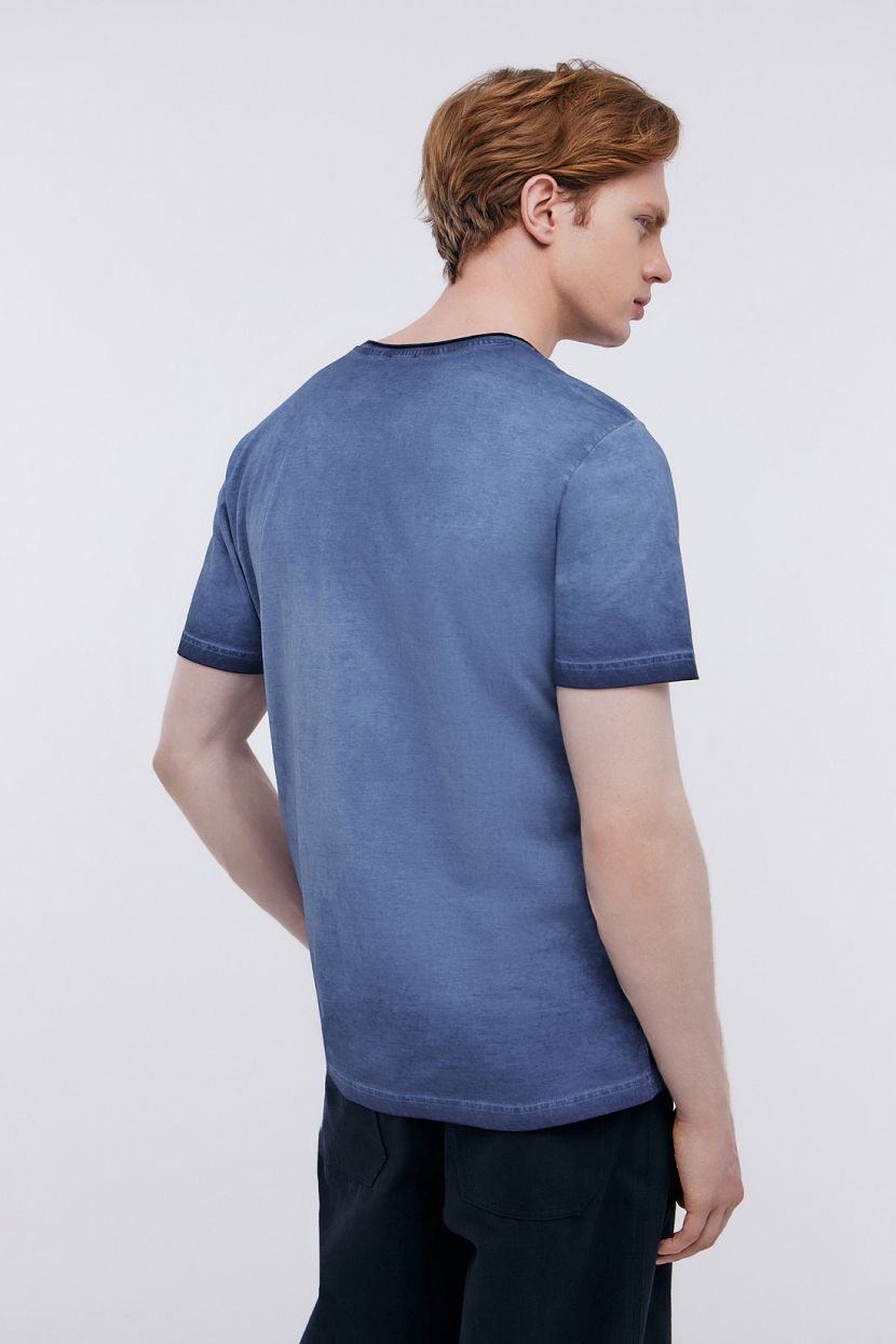 Базовая футболка из хлопка (арт. BAON B7324044), размер 3XL, цвет синий Базовая футболка из хлопка (арт. BAON B7324044) - фото 3