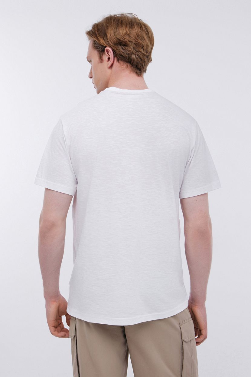 Базовая футболка из хлопка с принтом (арт. BAON B7324047), размер S, цвет белый Базовая футболка из хлопка с принтом (арт. BAON B7324047) - фото 3