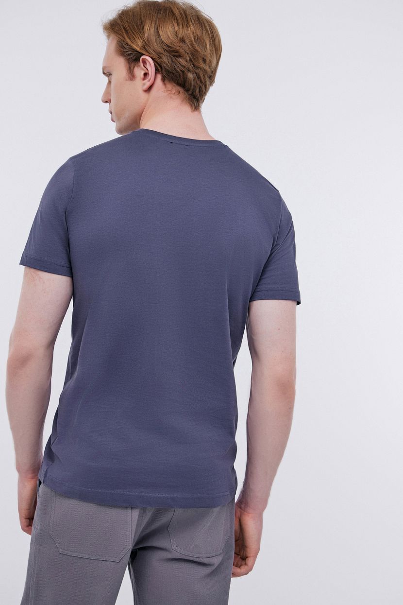 Базовая футболка из джерси с принтом (арт. BAON B7324054), размер XL, цвет серый Базовая футболка из джерси с принтом (арт. BAON B7324054) - фото 3
