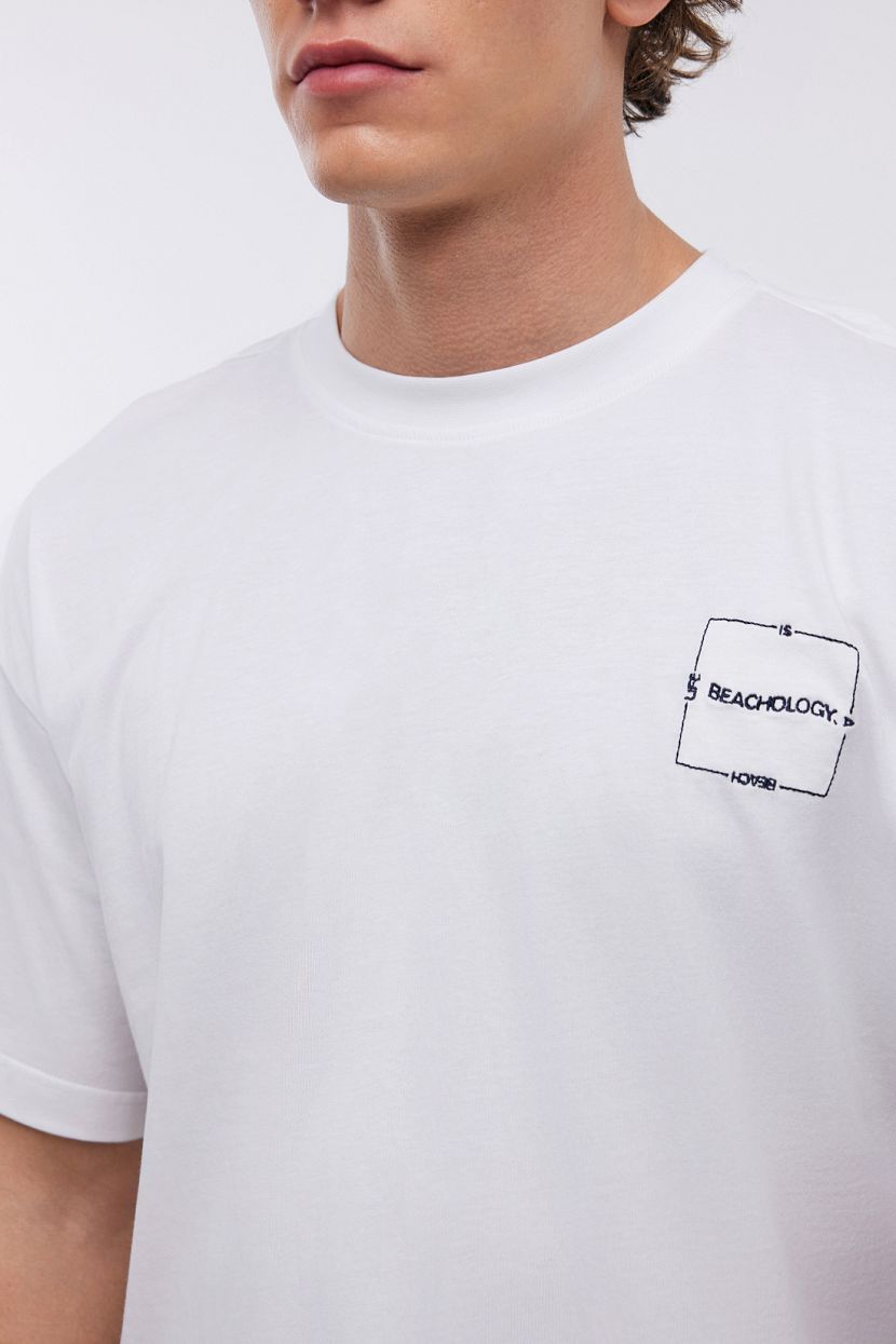 Базовая футболка из хлопка с принтом (арт. BAON B7324056), размер XL, цвет белый Базовая футболка из хлопка с принтом (арт. BAON B7324056) - фото 5