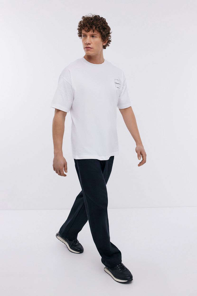 Базовая футболка из хлопка с принтом (арт. BAON B7324056), размер XL, цвет белый Базовая футболка из хлопка с принтом (арт. BAON B7324056) - фото 2