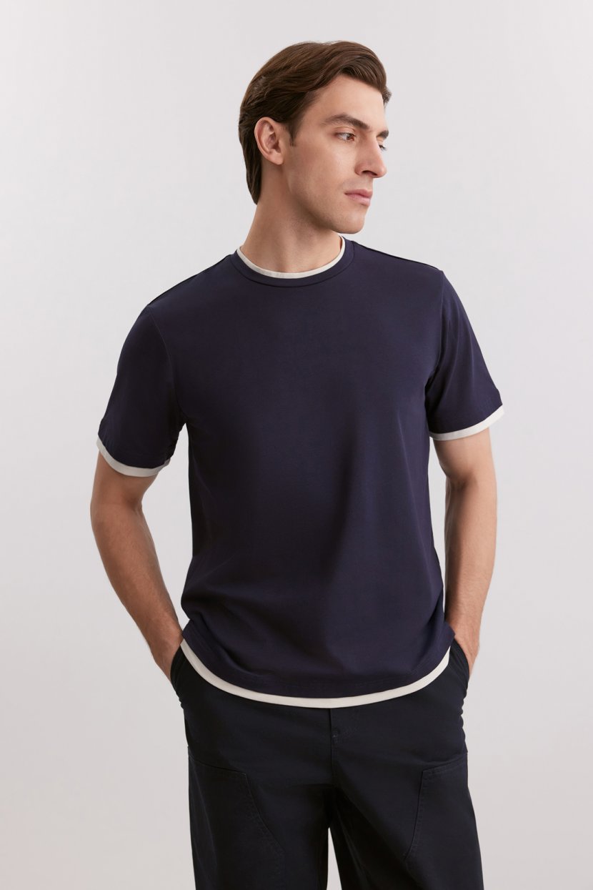 Футболка из хлопкового джерси 3XL синий 3299₽