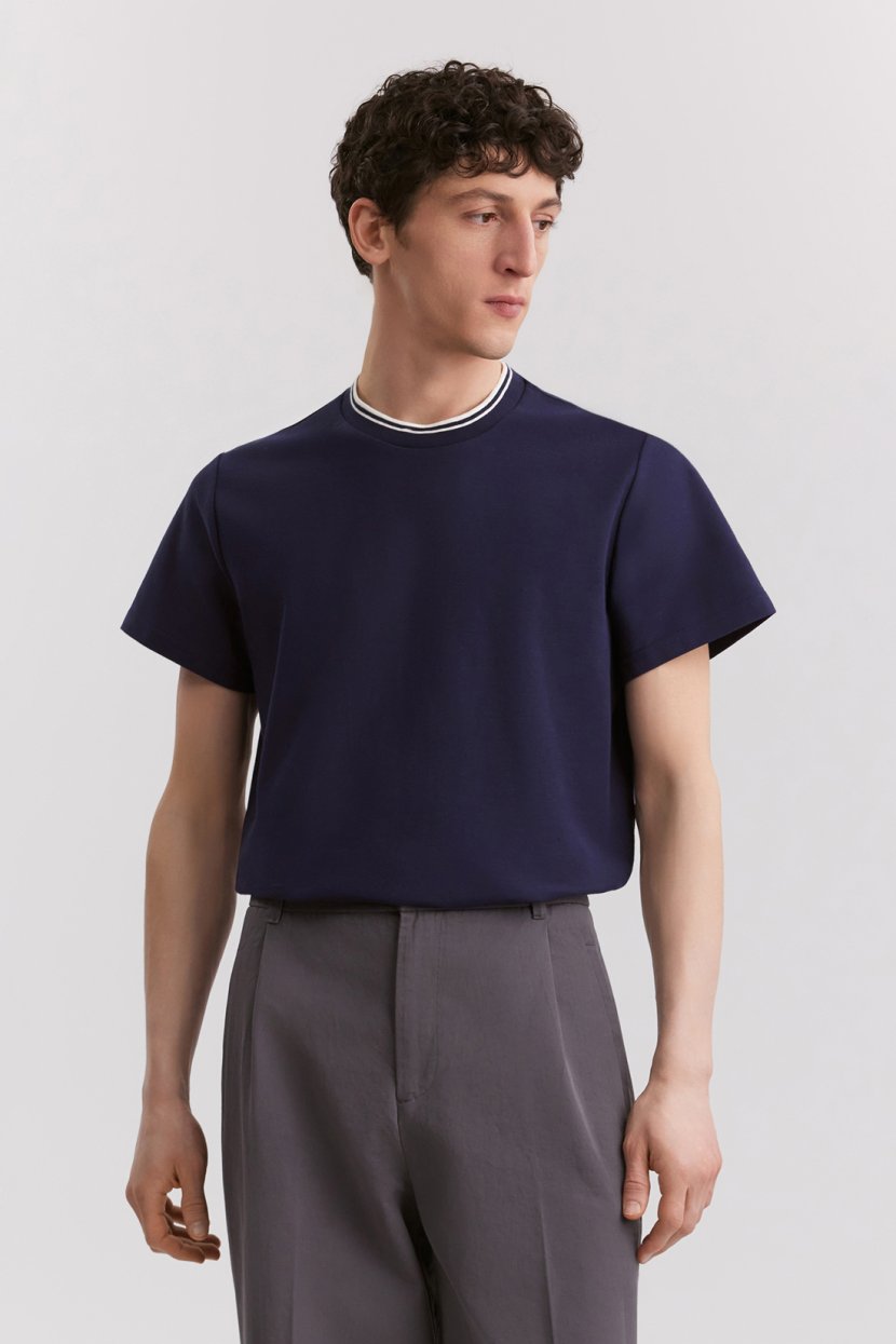 Футболка из 100 хлопка S синий 1999₽