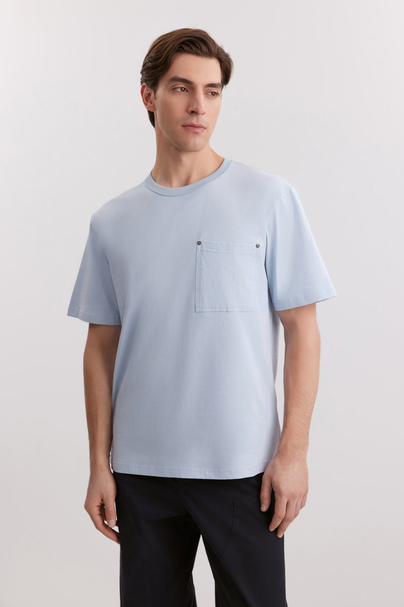 Футболка из 100 хлопка 3XL голубой 2199₽