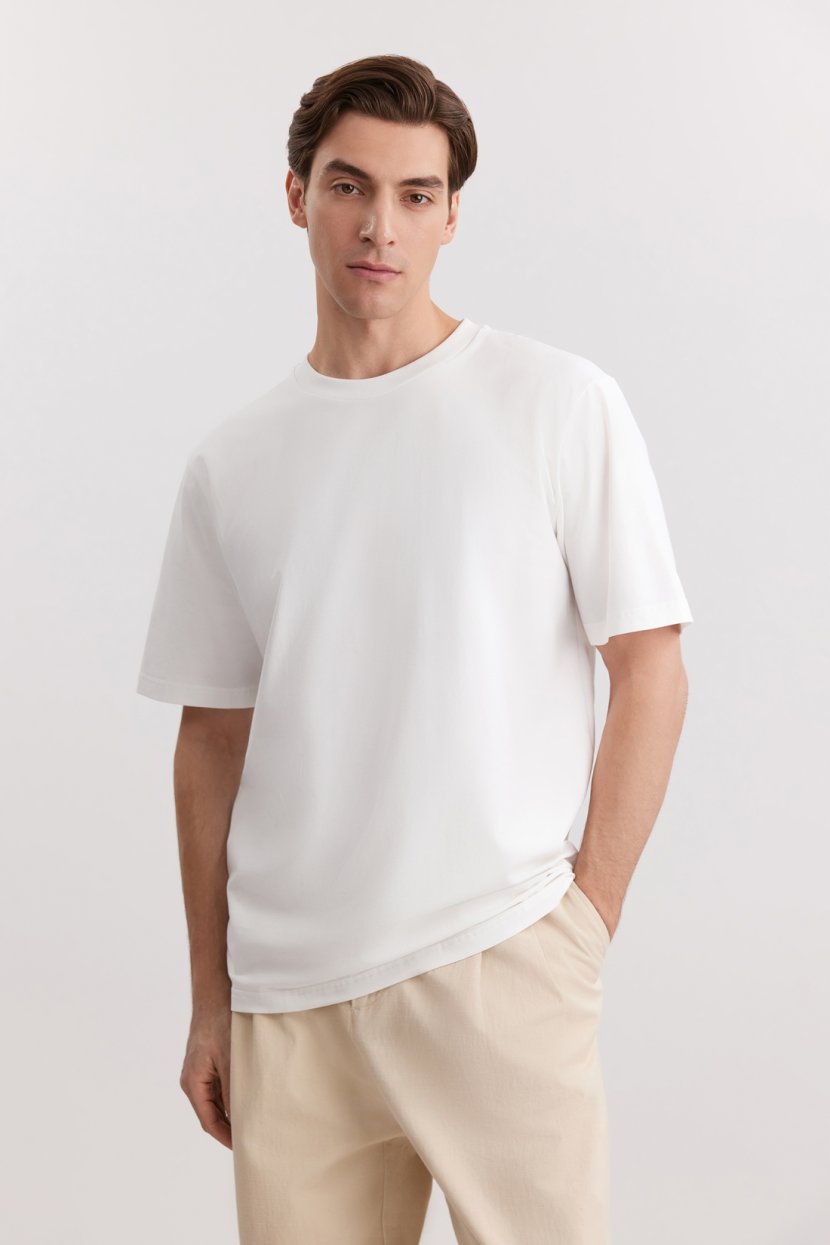 Футболка из хлопкового джерси 3XL белый 2581₽