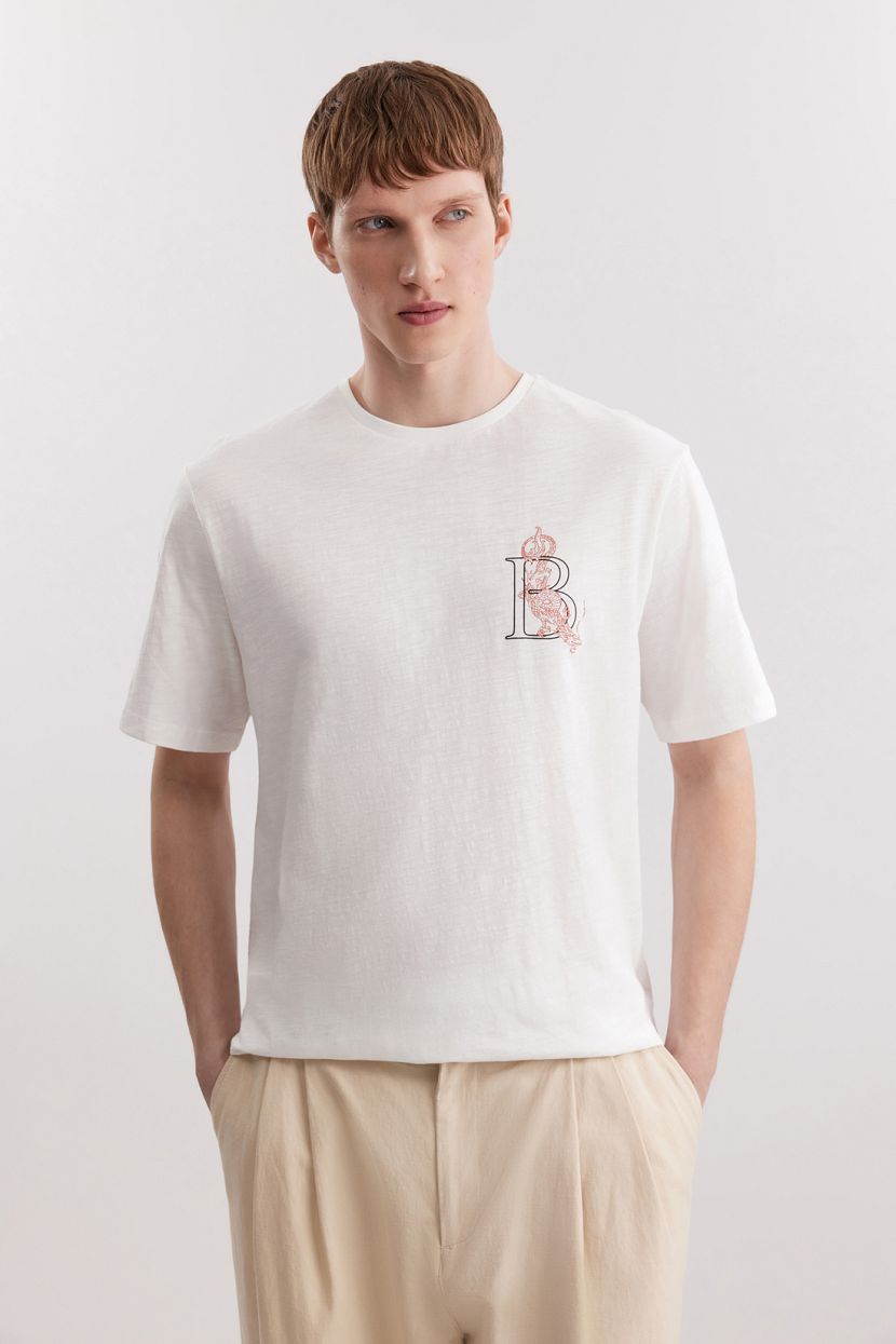 Футболка из 100% хлопкового слаб-джерси