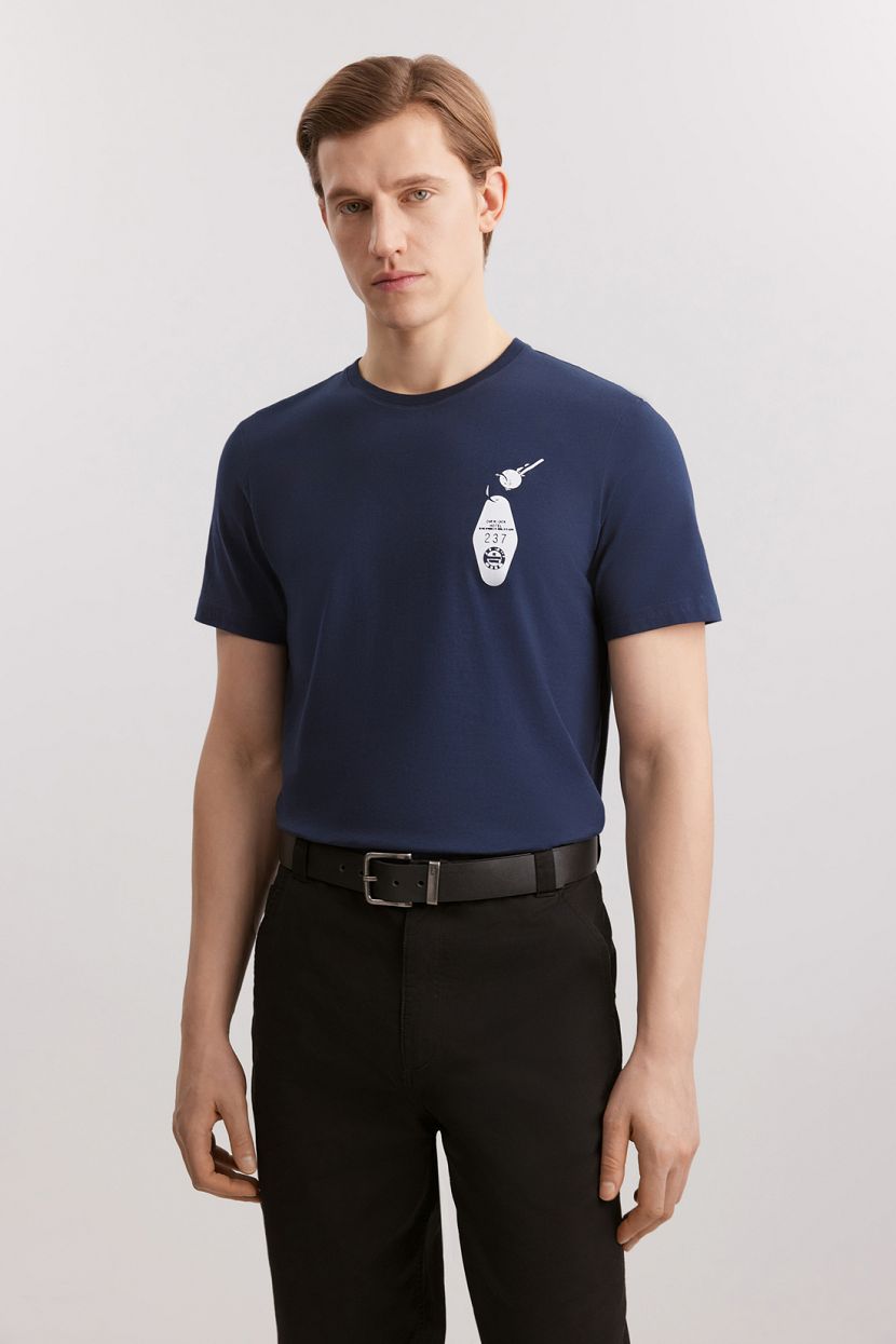 Футболка из 100 хлопка 3XL синий 1499₽