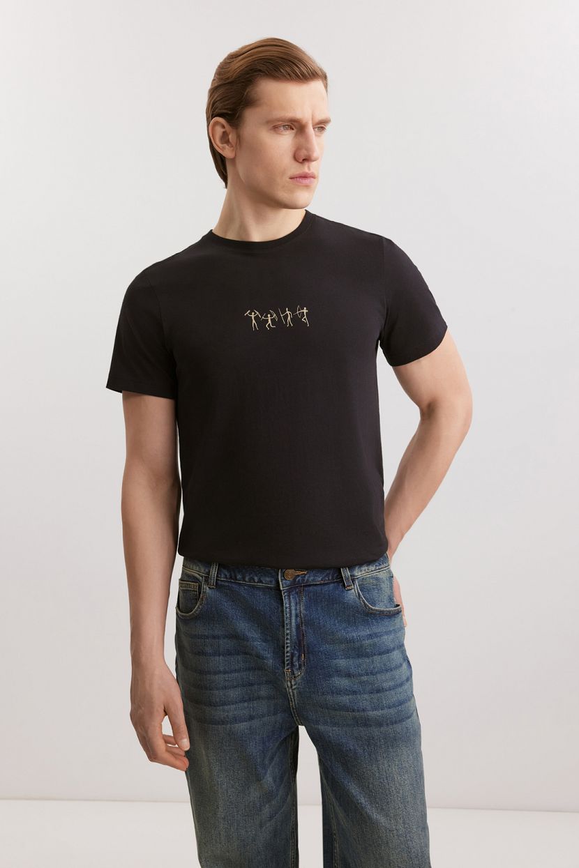 Футболка из 100 хлопка 3XL черный 1498₽