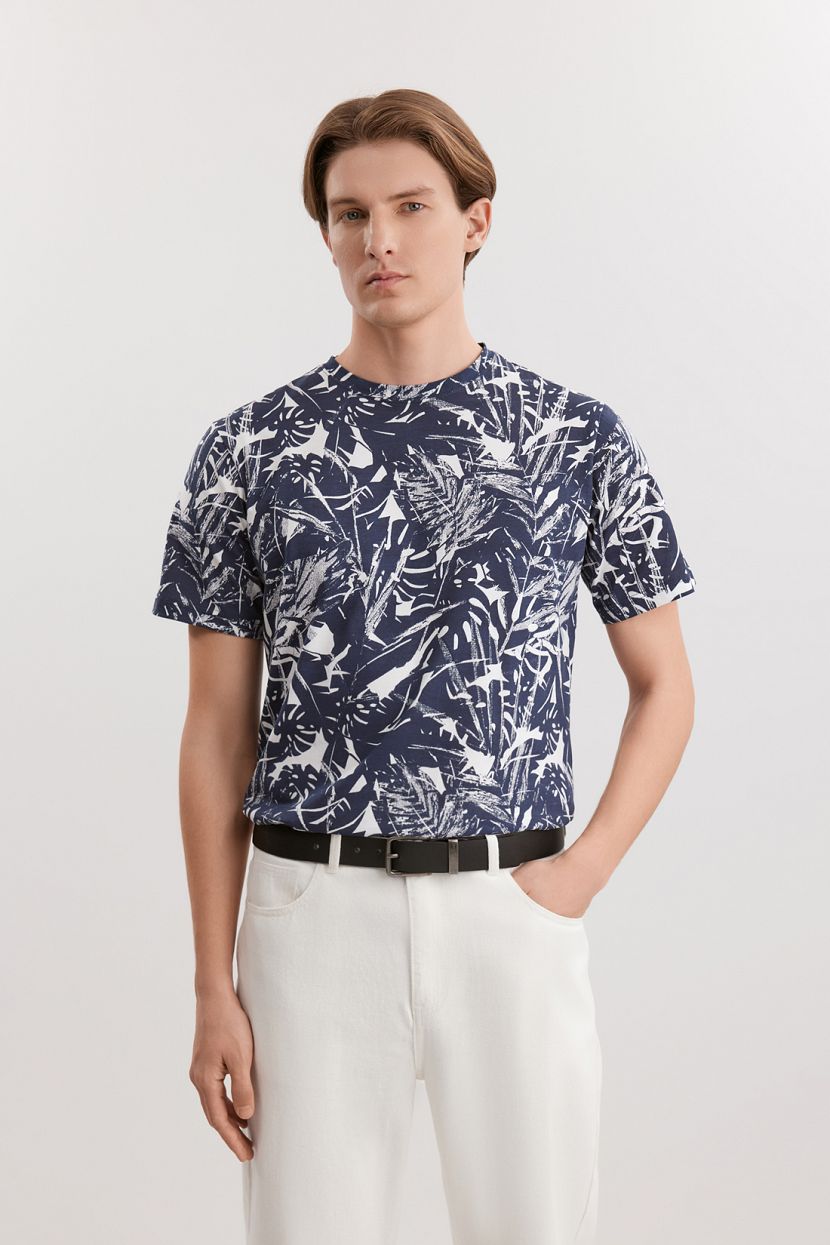 Футболка из смесового хлопкового джерси 3XL синий 2367₽