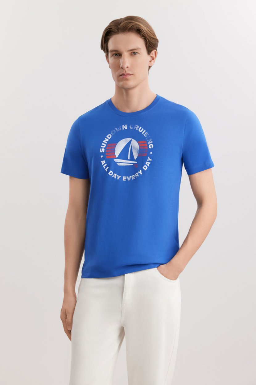 Футболка из 100 хлопкового джерси 3XL синий 1499₽