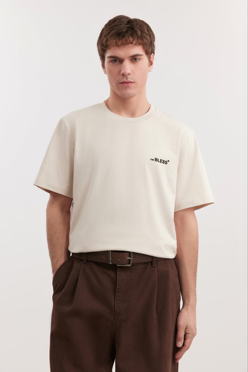 Хлопковая футболка с текстовым принтом 3299₽