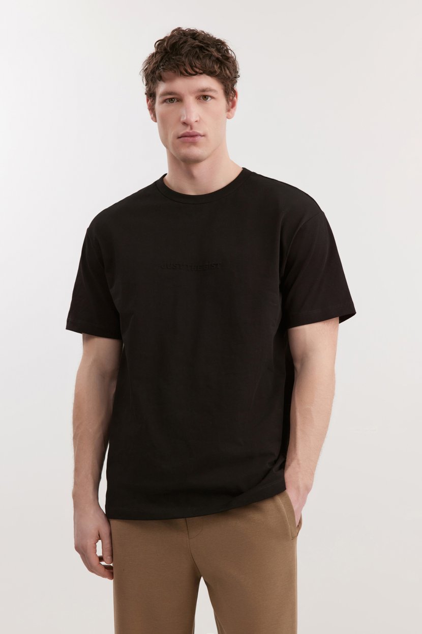 Хлопковая футболка оверсайз с объемным принтом