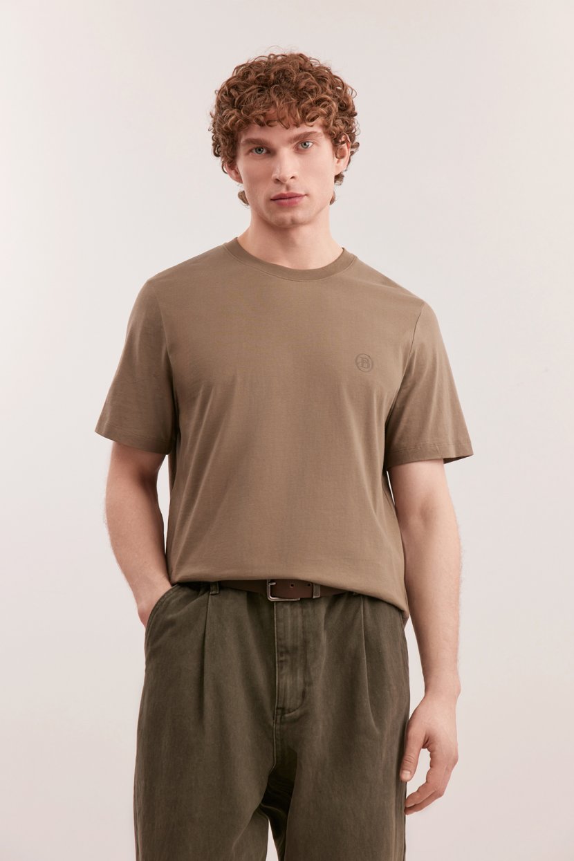 Прямая трикотажная футболка из хлопка 3299₽