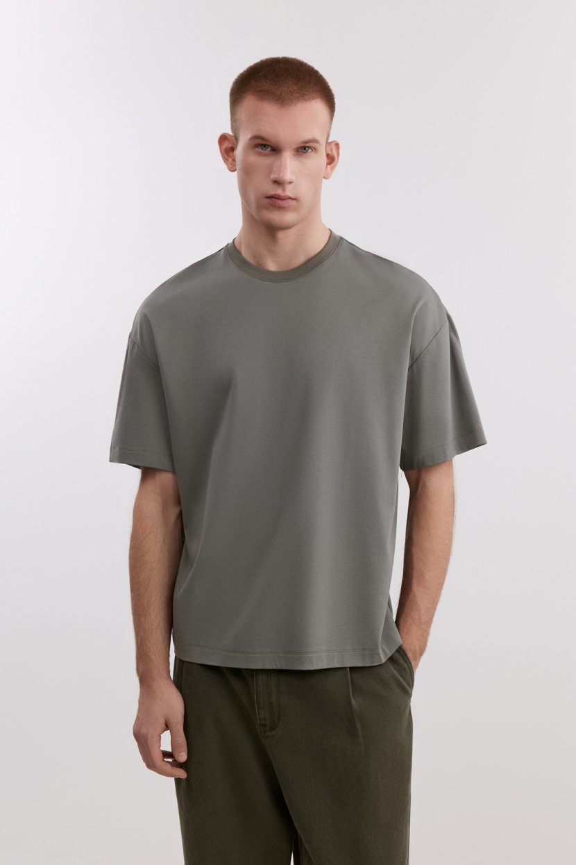 Оверсайз-футболка из хлопкового интерлока 4399₽