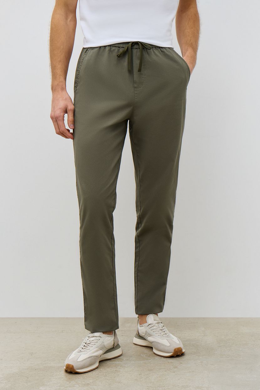 Повседневные брюки-джоггеры (арт. baon B791201), размер L, цвет зеленый Повседневные брюки-джоггеры (арт. baon B791201) - фото 1