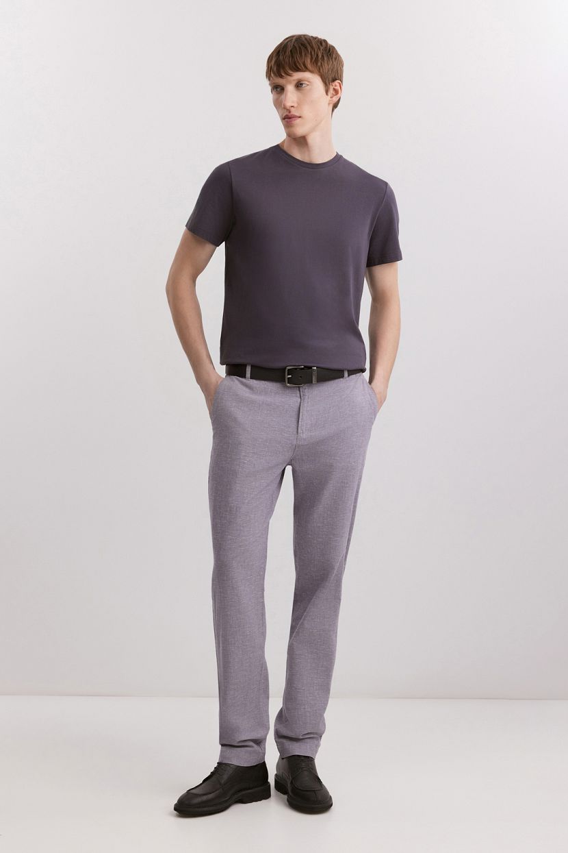 Брюки из смесового льна