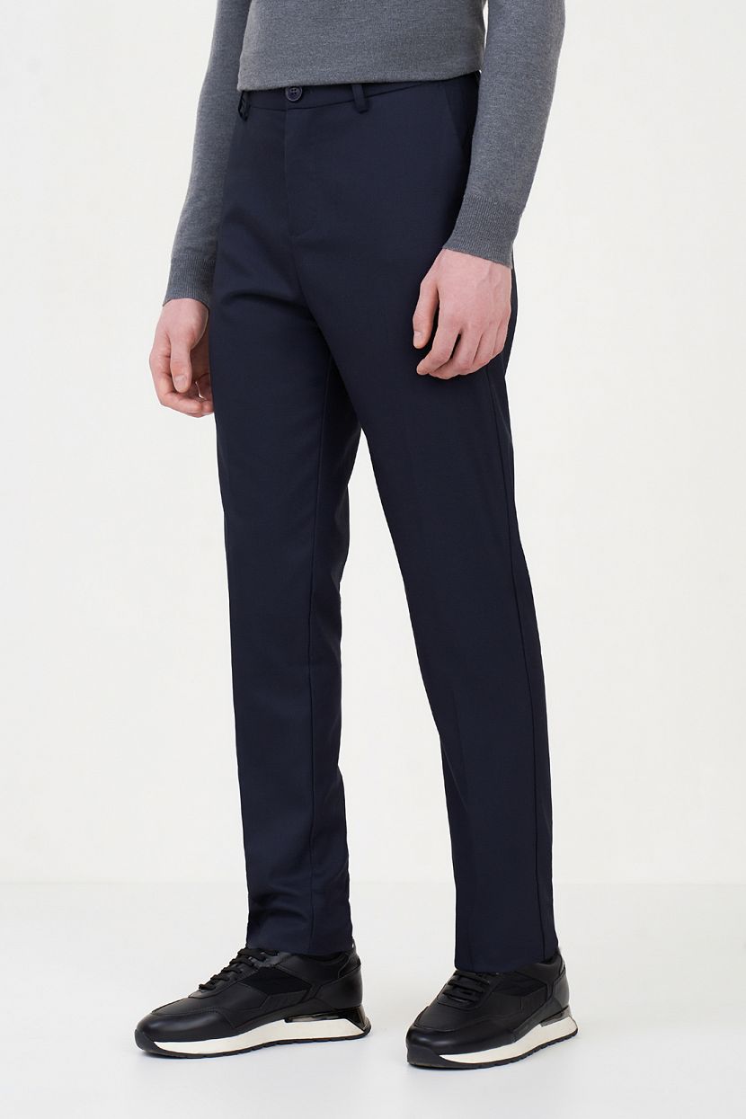 Зауженные повседневные брюки (арт. baon B7923504), размер S, цвет синий
