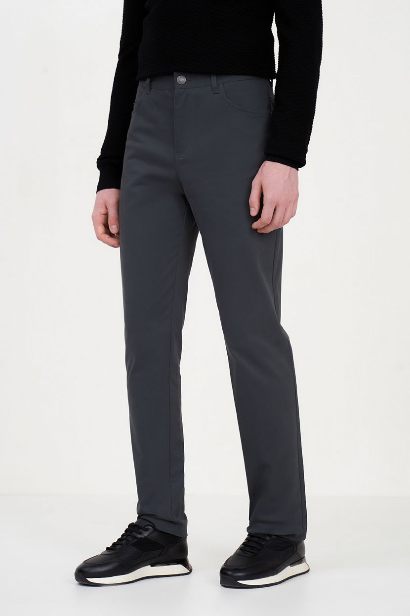 Пятикарманные брюки из плотной ткани (арт. baon B7923509), размер 3XL, цвет серый