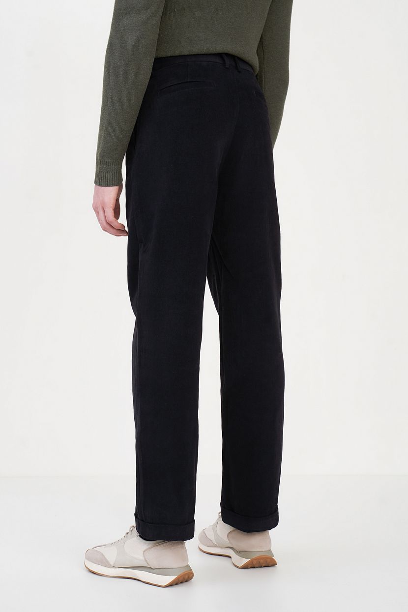 Прямые брюки из хлопка (арт. baon B7923512), размер S, цвет черный Прямые брюки из хлопка (арт. baon B7923512) - фото 3