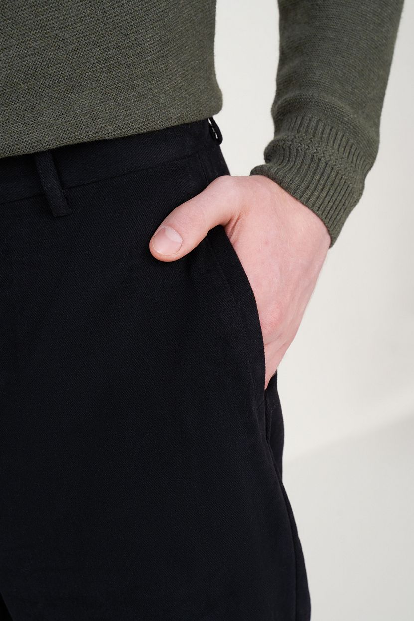 Прямые брюки из хлопка (арт. baon B7923512), размер S, цвет черный Прямые брюки из хлопка (арт. baon B7923512) - фото 5