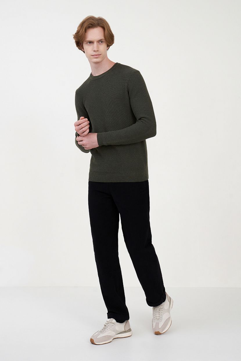 Прямые брюки из хлопка (арт. baon B7923512), размер S, цвет черный Прямые брюки из хлопка (арт. baon B7923512) - фото 2