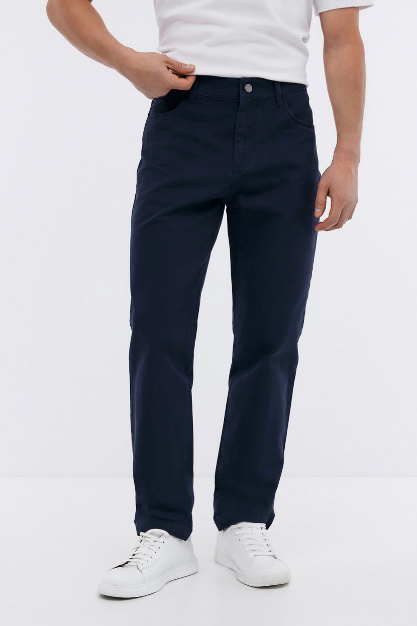 Классические брюки из хлопка, XXL, синий цена и фото