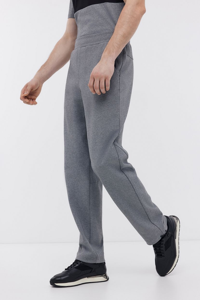 Брюки джоггеры из хлопкового трикотажа 3XL серый 2399₽