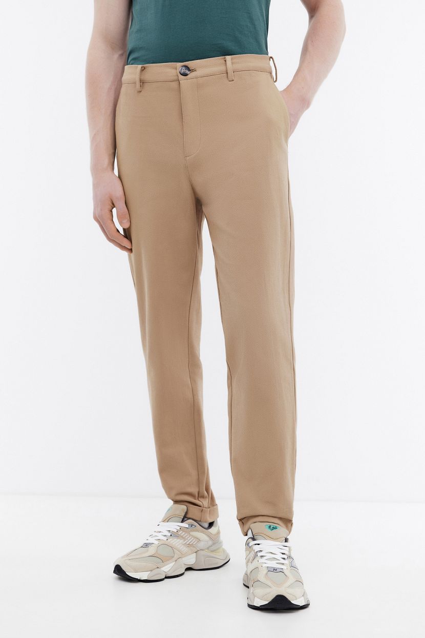 Брюки чинос из хлопка с отворотами 3XL бежевый 3799₽