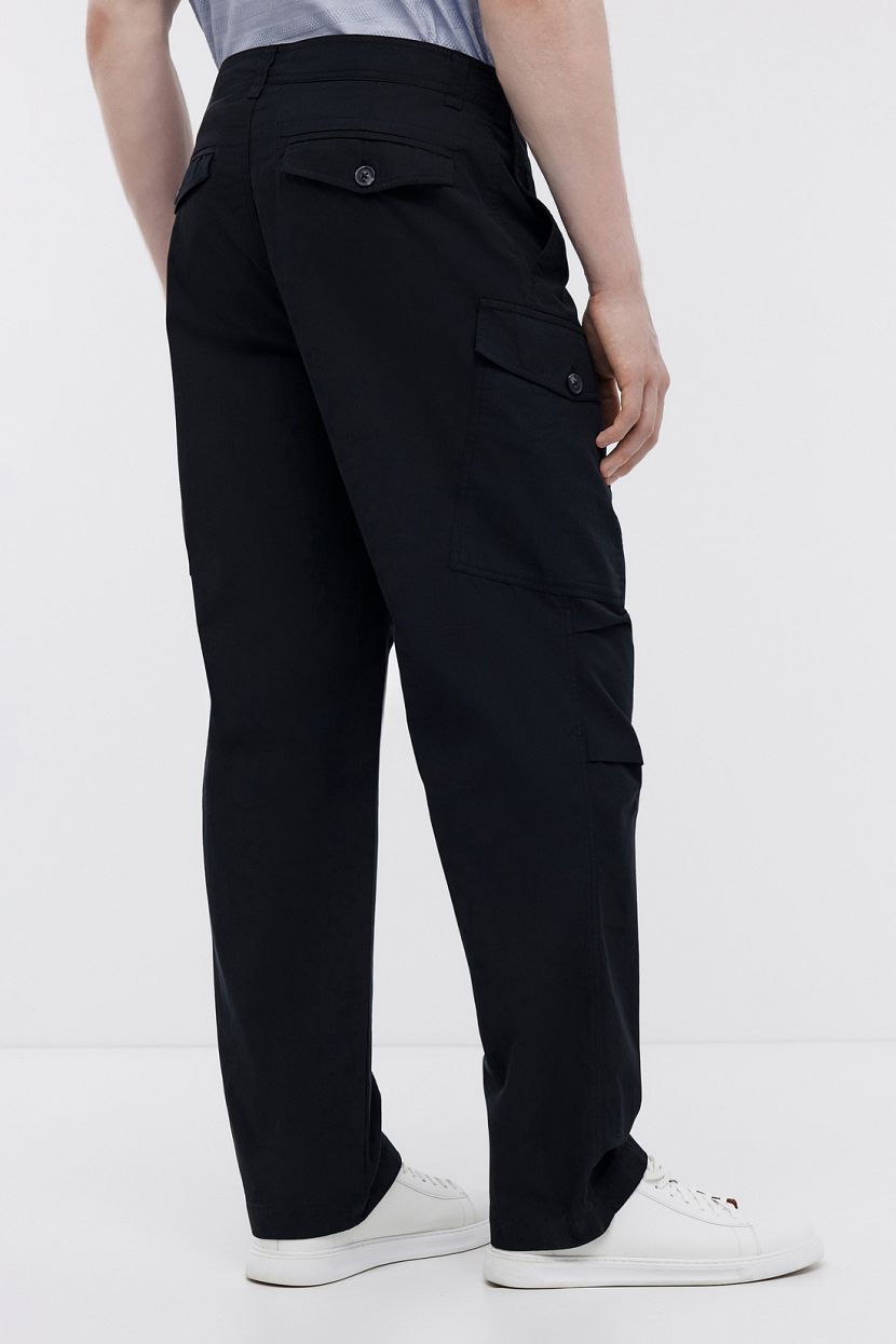 Прямые брюки джоггеры из хлопка (арт. BAON B7924021), размер L, цвет черный Прямые брюки джоггеры из хлопка (арт. BAON B7924021) - фото 3