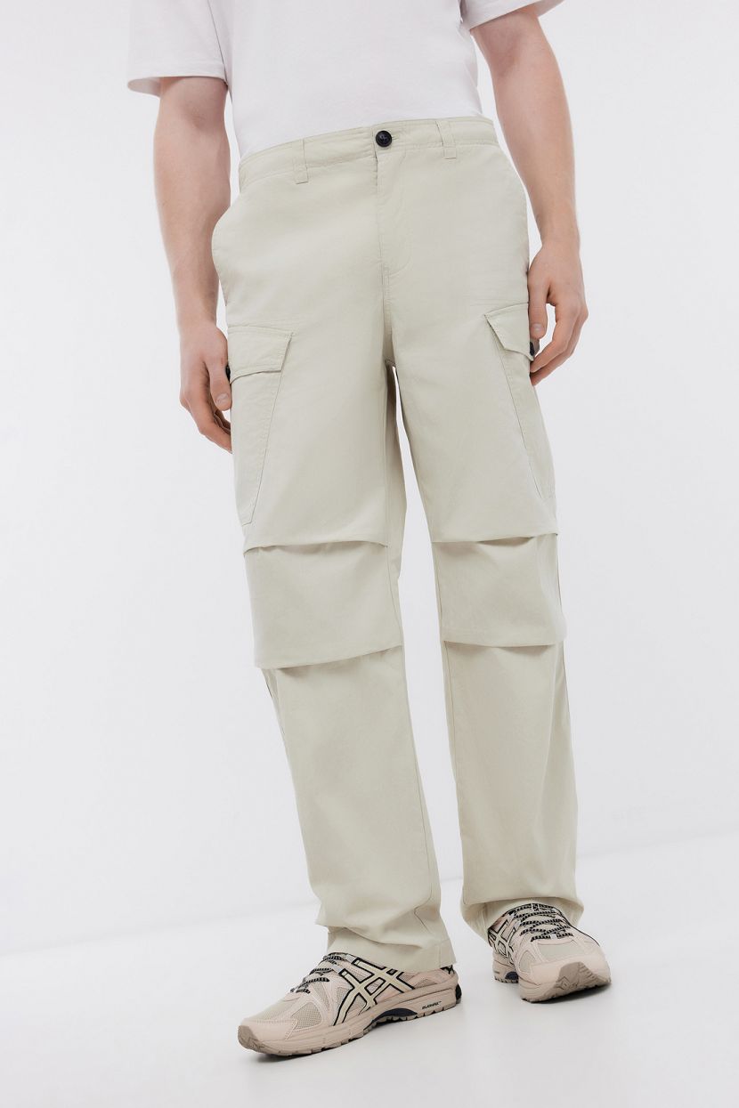 Прямые брюки джоггеры из хлопка, XXL, серый