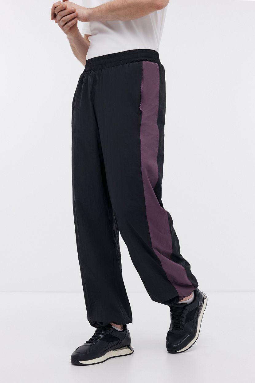 Спортивные брюки прямого кроя (арт. BAON B7924034), размер S, цвет черный