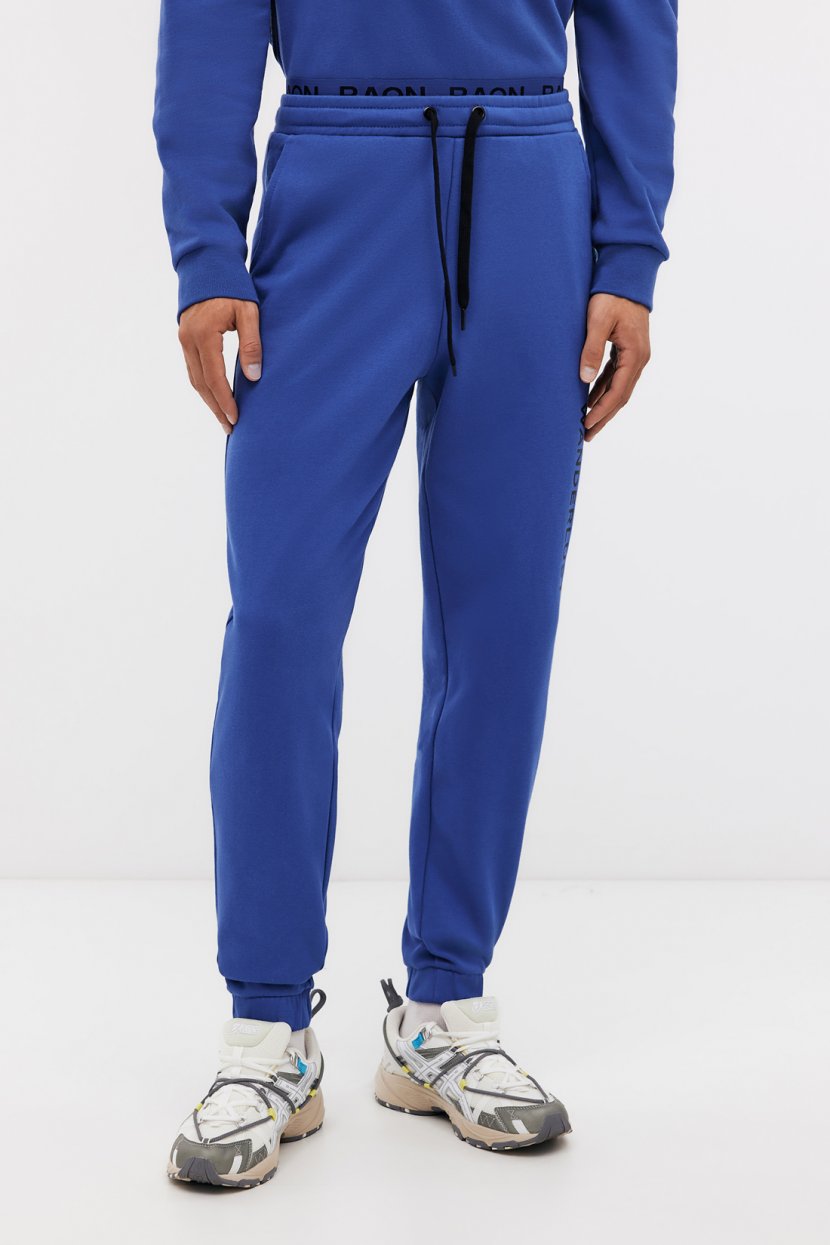 Зауженные спортивные брюки из хлопка, 3XL, синий