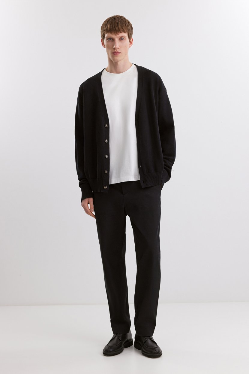 Брюки прямые из 100 хлопка 3XL черный 8399₽