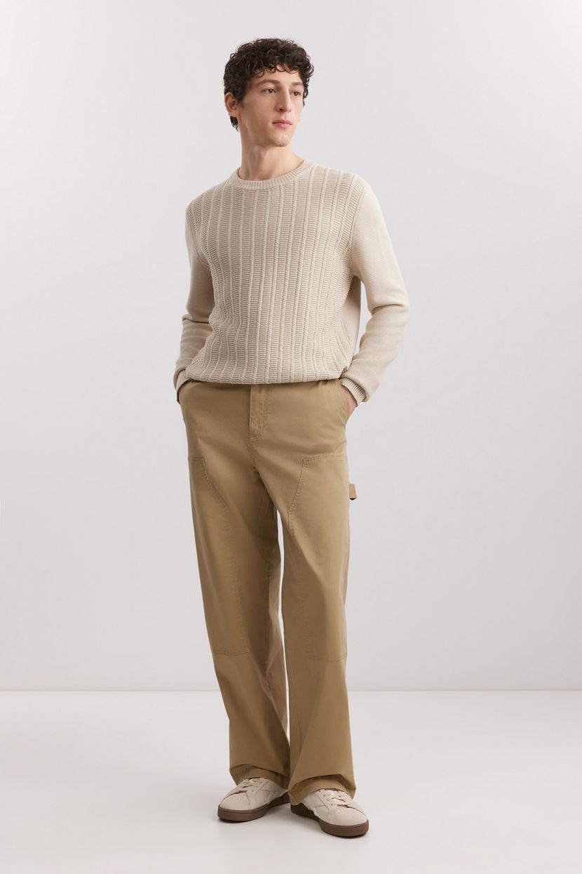 Брюки-багги из плотного хлопка 3XL бежевый 3999₽