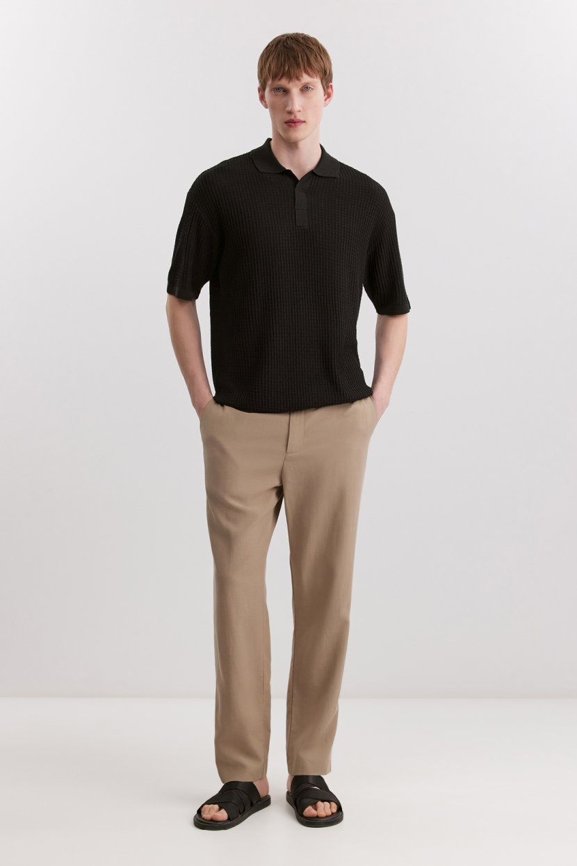 Брюки из вискозы и льна L бежевый 10999₽