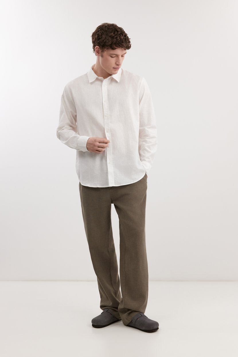 Брюки свободного кроя из льна и лиоцелла 9999₽